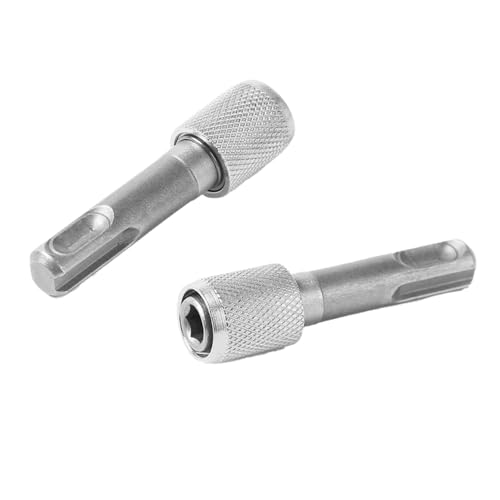 2 Stück SDS Plus Adapter Silber Sechskantschaft Bithalter Sds Plus Adapter Bit Holder SDS Adapter für Normales Bohrfutter für Erdbohrer Wohndekorationsprojekte Industrielle Anwendungen Bohrmaschine