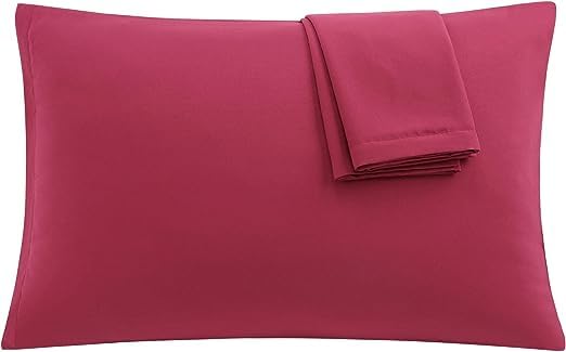 Taie d'oreiller de voyage coton égyptien 40x56 cm bordeaux lit enfant 500 fils