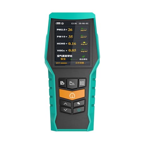 二酸化炭素濃度計 5 in 1 PM2.5 PM10 TVOC HCHO ホルムアルデヒド空気検知器 PM 2.5 CO2モニター 2.4インチLCDガス分析計 家庭用空気保護モニター co2 測定器