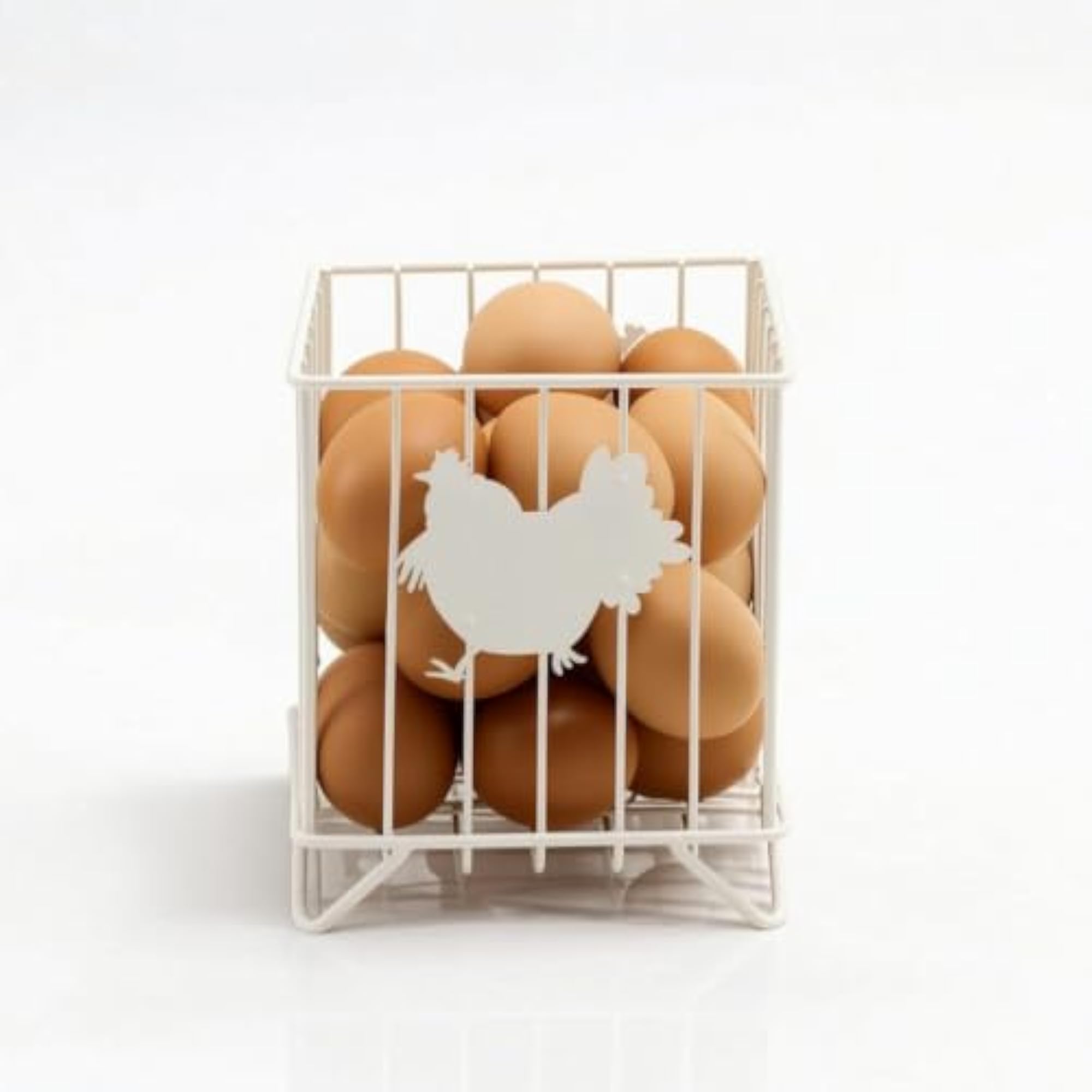 Countertop Egg Storage Basket with Rooster Silhouette