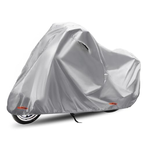 X AUTOHAUX フルカバーモーターサイクルカバー210D-PUグレー HONDAに対応 スーパーカブ110 2017-2023用 アウトドア防水 防塵 UVカット 防雪バイクカバー