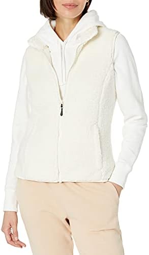 Amazon Essentials Women's Polar Fleece Lined Sherpa Vest, Off-White, X-Small
