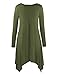 OUGES Women's Long Sleeve Loose Casual T-Shirt Dress(Green,XXL)
