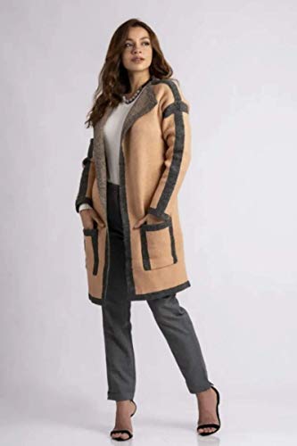 Casaco Casacão Aberto Lã Tricot Sobretudo Kimono Comprido Promoção Inverno Com Bolso Elegante Social