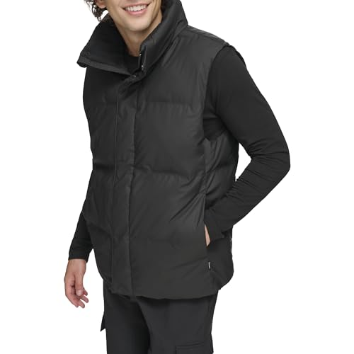 Image of DKNY Men's Quilted Tech Hooded Puffer