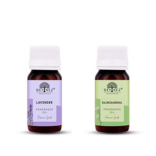 Image of Devinez Lavender, Rajnigandha Aroma Oil for Diffuser /Ultrasonic Aroma Diffuser /Tealight Diffuser /Reed Diffuser, 60ml Each