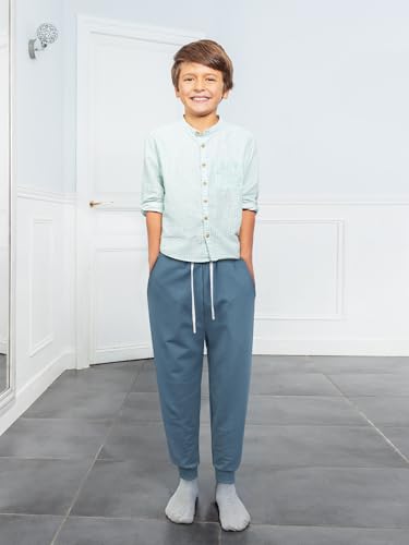 Resinta 5 Pack Toddler Boys Sweatpants Athletic Pull-On Pants with Drawstring and Pockets Boys Active Cotton Jogger Pants4