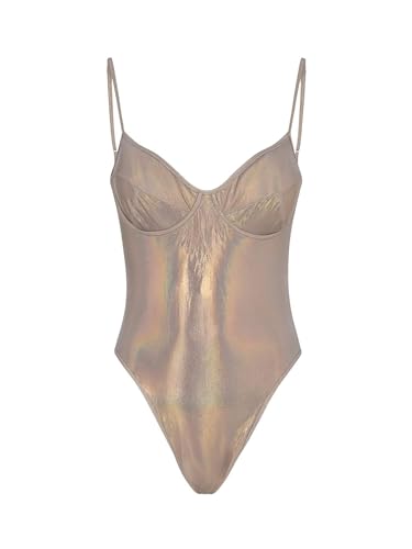Maillot de bain doré FK24-0532GD galbant et confortable en taille L