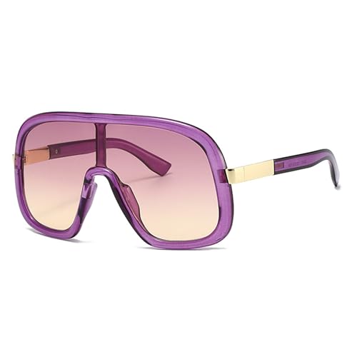 bullabulling Oversized Trendy Wrap Around Sunglasses for Women Men - Cool Concert shades 2000s Retro Square Big Shield Glasses (c4)