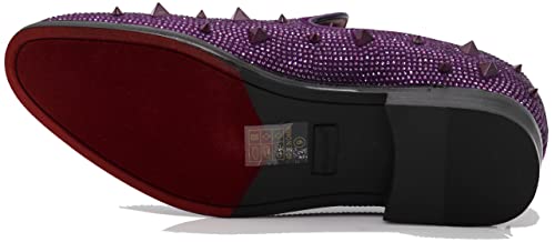 Image of SPK24 Men Vintage Spikes Sparkle Formal Tuxedo Stage Fashion Slip On Loafer Dress Shoes