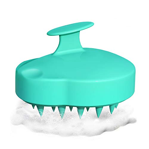 Lomrsiul Hair Scalp Massager Shampoo Brush, Hair Scrubber Head Massager for Wet and Dry Hair, Soft Silicone Scalp Brush for Men, Women, Kids(Teal)