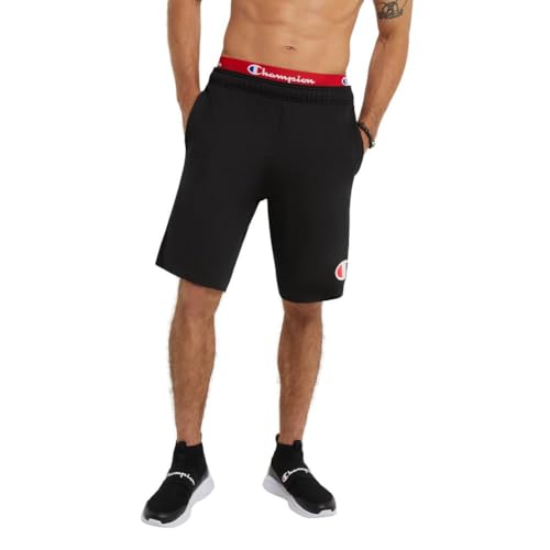 Image of Champion Men Graphic Lounge Short,Standard Fit,7 inch Inseam,Script Logo,Lightweight 100% Cotton Jersy,Available Regular,Big,Tall