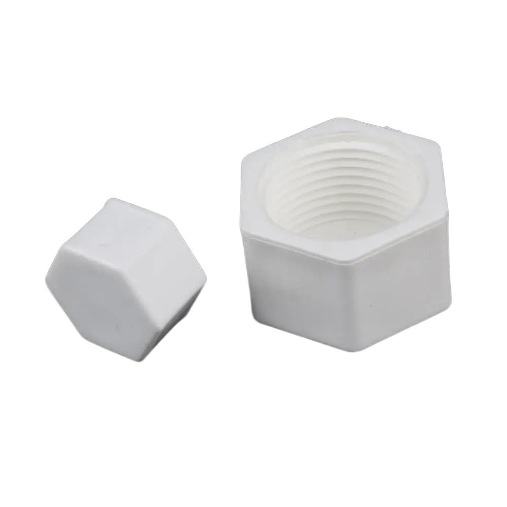 1Pc * Plastic 1/2'' 3/4'' 1'' Female Thread End Plug Connector Plumbing Pipe Hexagon Shaped Blocked Caps PVC Tube Sealing Fittings (Size : 1/2