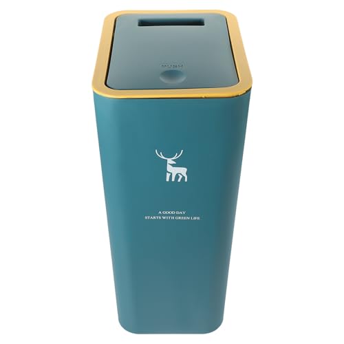 Caneca de basura de cocina con tapa 10l plástico azul