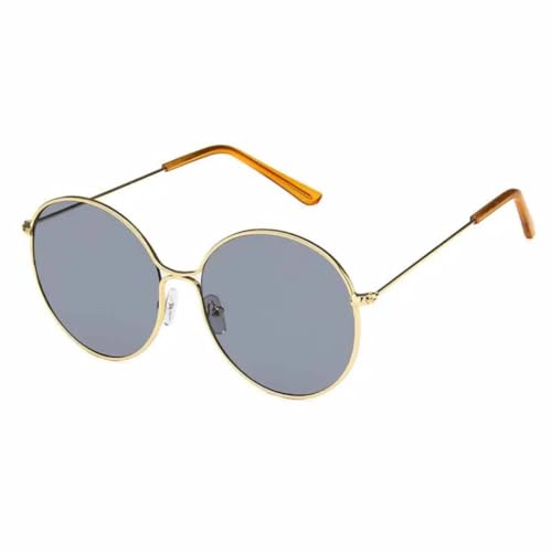 Lunettes de soleil rondes rétro noires pour femme avec verres UV400