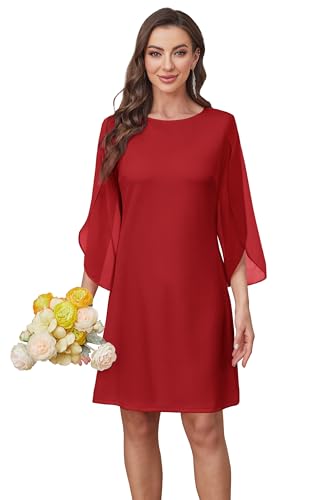 Image of RUMIA Womens Cocktail Dresses Flutter Sleeve Wedding Guest Dresses for Women 2026 Trendy