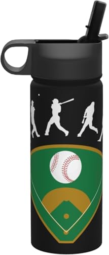 黒 緑 野球 スポーツ 水筒 真空断熱 保温 保冷 スポーツボトル 人気 ステンレスボトル スポーツ飲料対応 漏れない 直飲み530ml 男の子 女の子 おしゃれ プレゼント