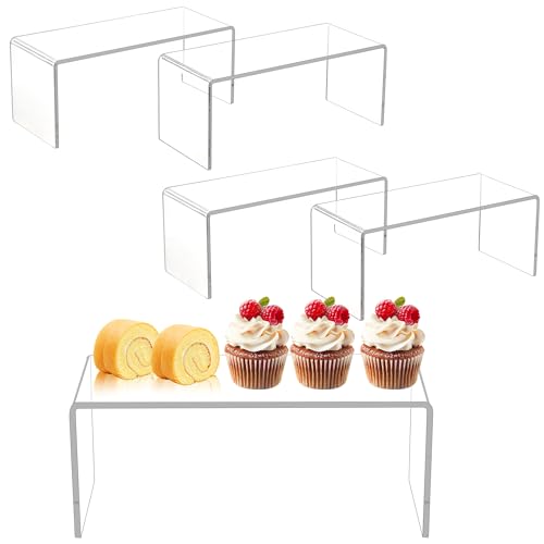 Clear Acrylic Display Risers Set – 4 Pieces