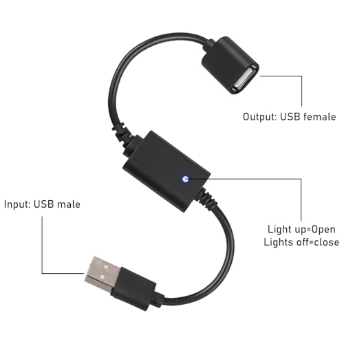 USB-Fernbedienung Schalter 5V, USB Schalter Drahtloser Fernbedienung, Powerbank Drahtlose Fernbedienung Kabel mit Netzteil, für Kleine Nachtlicht Fan LED-Lichtstreifen