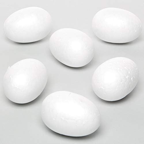 Baker Ross E233 Polystyrene Eggs (Pack of 10) For Kids to Paint and Decorate, White, 7cm