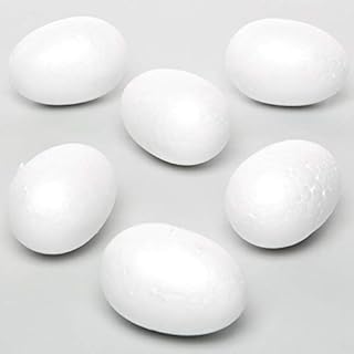 Baker Ross E233 Polystyrene Eggs (Pack of 10) For Kids to Paint and Decorate, White, 7cm