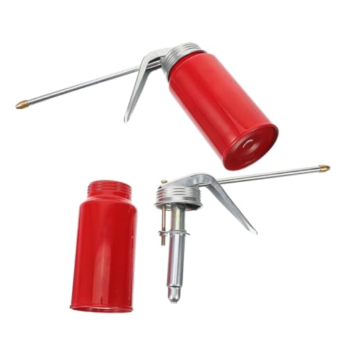 Bidon huile manuel rouge pour l'entretien des outils de jardin et de la moto
