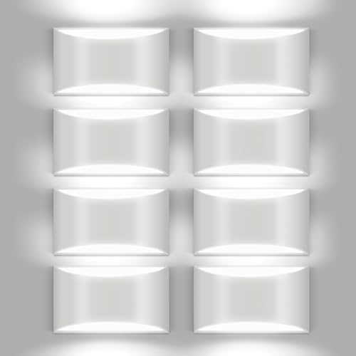Aiilsmp 8 Pack White Modern LED Wall Sconce Hardwired Indoor