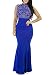 CoCo fashion Women's Long Fitted Beading Sleeveless Mermaid Evening Gown Dress