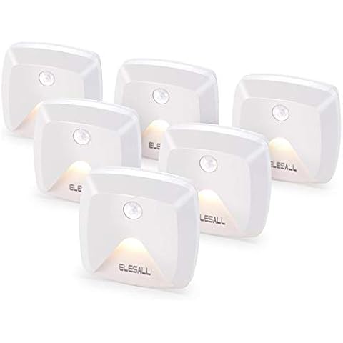 innofox Stick-on Motion Sensor Lights, Warm White LED Night Light, Stick-Anywhere Stair Lights, Closet Light, Battery Operated Wall Light for Kitchen, Hallway, Bedroom, Bathroom, Stairs, 6-Pack Cover