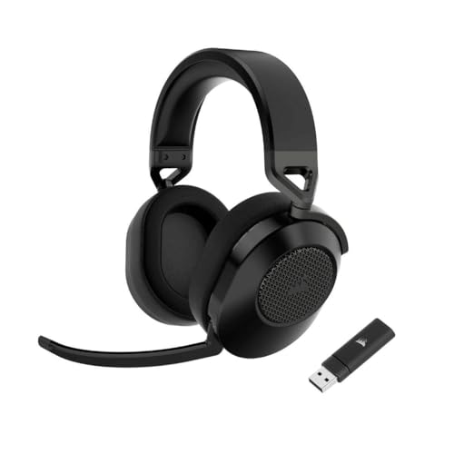 Corsair HS65 WIRELESS Cuffia Gaming con Microfono - Wireless a Bassa latenza con Banda da 2,4 Ghz o Bluetooth, Audio Dolby® Surround Sound 7.1, Leggere, Microfono Omnidirezionale - Carbonio