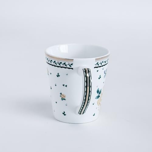 Image of Clay Craft x Magique by The Wishing Chair : Emerald Ribbon - Twilight Bloom Giftbox | Set of 4 Snack Plates and 4 Mugs | Dishwasher Safe | Festive Gifting | GiftBox Packaging