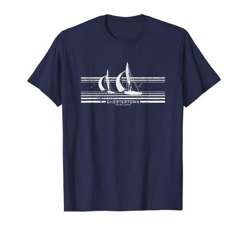 Chestertown MD Sailboat Camiseta Vintage 70s Graphic Tee Camiseta