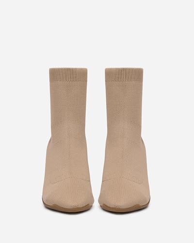 Women's Knit Ankle Boots - Minimalist Pointed Toe Stiletto Heel Booties, Elegant Knitted Fall Sock Boots for Dresses & Jeans3