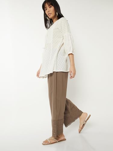 Image of Max Women High Rise Regular Fit Trousers Pants