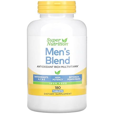 SuperNutrition Mens Blend Multi-Vitamin, Iron-Free, High-Potency, 6/Day Tablets, 30 Day Supply, 180 Count (Pack of 1) Cover