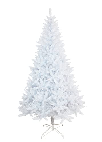 SOLAGUA Árbol de Navidad Blanco Artificial Abeto Extra Relleno de Hoja Espumillón 150-300cm Arboles C/Soporte Metálico (150cm 380Tips, Blanco)