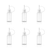 6 Stück Nadelflaschen-Set Präzisionsspitzen Applikator Flasche, Nadelspitzen Applikator Kleber Flasche, Kunststoff Dosierflasche, Kleine Plastikflaschen Zum Befüllen, für DIY Handwerk (10ML)
