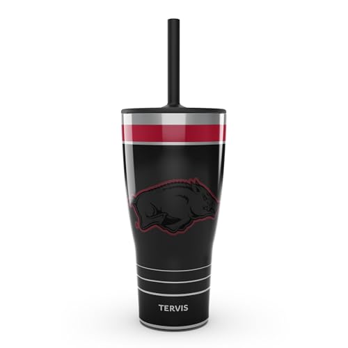 Tervis Traveler Arkansas Razorbacks - Night Game Triple Walled Insulated Tumbler Travel Cup Keeps Drinks Cold & Hot, 30oz Straw Lid, Stainless Steel