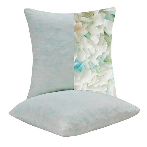 Simple&Opulence 24x24 Pillow Inserts Set of 2 – Shredded Memory Foam Cooling Throw Pillow Inserts for Decorative Cushions, Couch, Bed, or Sofa – White