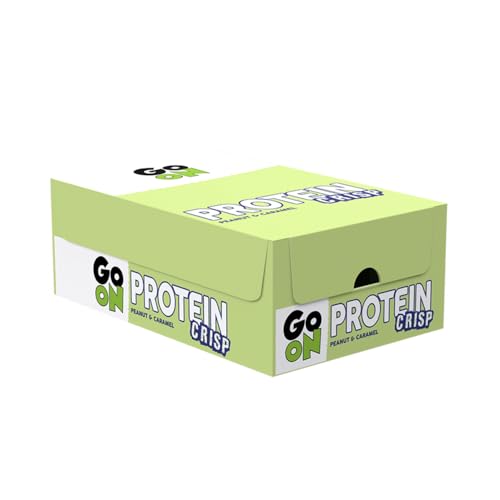 Go On Nutrition - Lata De Barrita Proteica Crujiente (24x50g) - Barritas de proteínas - Proteínas y carbohidratos - Caramelo de cacahuete