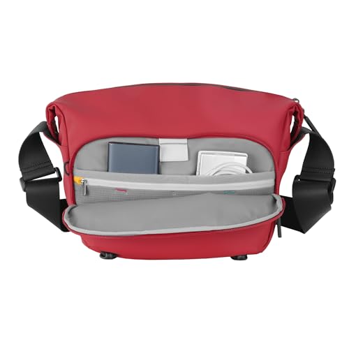 Image of Vanguard VEO Lite S7L Camera & Everyday Shoulder Bag (Red) - Fits Mirrorless Camera + Multiple Lenses, Tablet Storage, Removable Dividers, Easy-Clean Water-Resistant Design