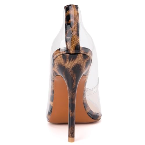Transparent Pointed Toe Womens Stiletto Heels Pumps3