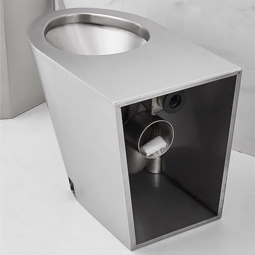 Hocheffiziente, wassersparende Toilette mit intelligenter Sensorik, Badezimmertoilette aus Edelstahl 304, kommerzielle Toilette mit Doppelspülung und Siphon, be,Stainless Steel Induction Valve