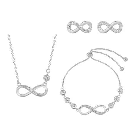 XIWCAFC Silver Infinity Heart Jewellery Set Cover