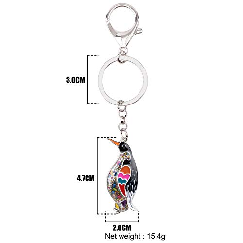 WEVENI Enamel Alloy Cute Penguin Keychain Charms Ocean Jewelry For Women Girls Bag Car Wallet4