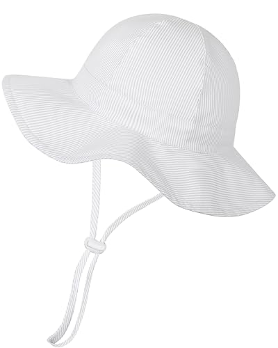 Image of Baby Toddler Infant Girls Bucket Sun Hats Protection Beach UPF 50+ Toddler Wide Brim Bucket Summer Hats