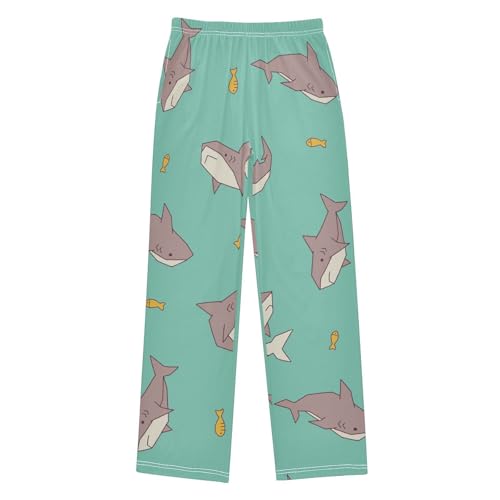 Shark Cute Boys Pants Boys Athletic Pants Long Pant for Boywith Pockets Wide-Leg Size 6-14Y