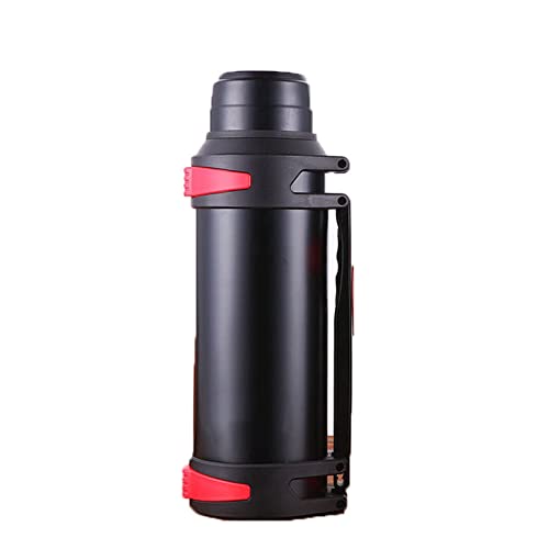 THERMOS TRAQUEO TRABAJO 1200-4000ML THERMOS BOTTH BOTTLE FLASKS AGUA ASEATRADO ASEADO AGUA Copa térmica con correa 48 horas Taza térmica de insaluación (1600 ml, 1 pcs negro)