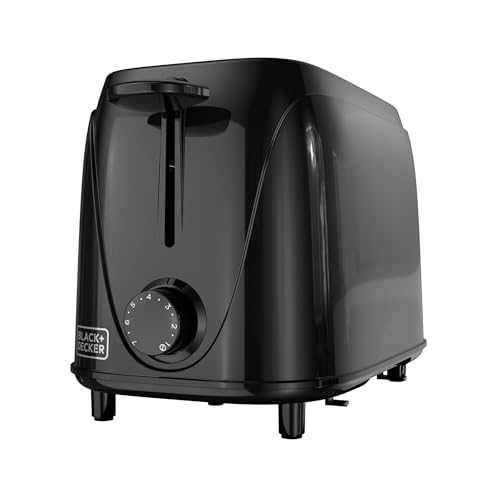 BLACK+DECKER 2-Slice Toaster with Toast Shade Selector, Removable Crumb Tray, and Auto Shut-Off