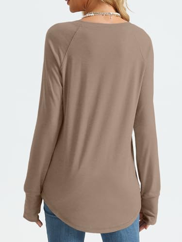 Image of AUTOMET Womens Long Sleeve Tunic Tops Crew Neck Casual Loose Fit Shirts